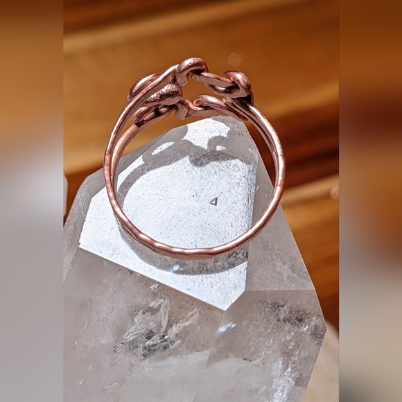 Art Nouveau Copper Ring Nature Inspired Jewelry - Picture 4 of 10